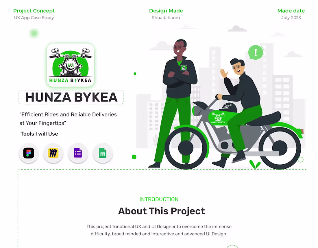 Cover image for Hunza Bykea/ app Case Study/ UX presentation Design