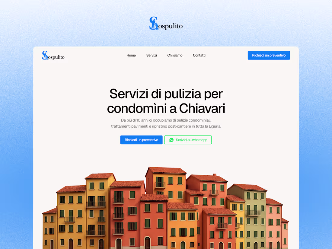 Cover image for Sos Pulito - Cleaning Company Website