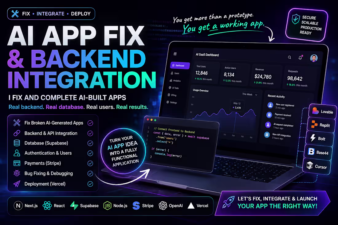 Cover image for AI App Fix & Backend Integration