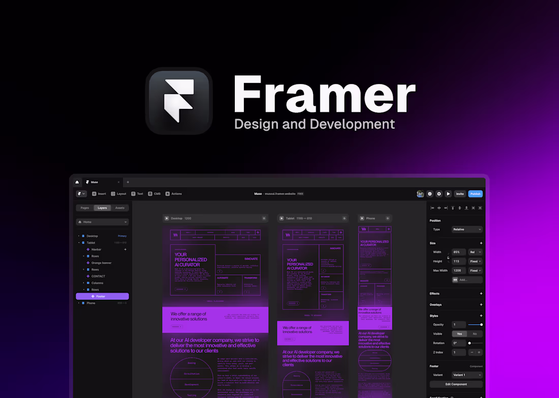 Cover image for Web Design and Development with Framer
