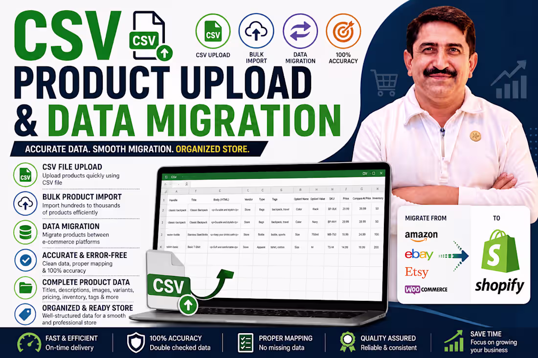 Cover image for CSV Product Upload & Data Migration