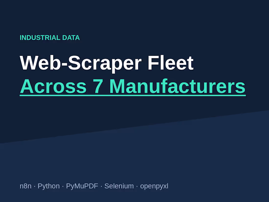 Cover image for Industrial Web-Scraper Fleet Across 7 Manufacturer Sites