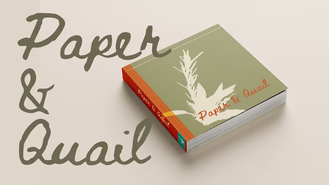 Cover image for Paper ﹠ Quail coffee table book design