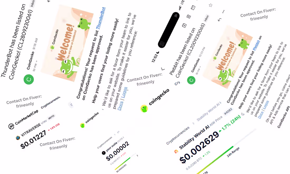 Cover image for Token Listing On BscScan, Etherscan, CoinGecko, CoinMarketCap