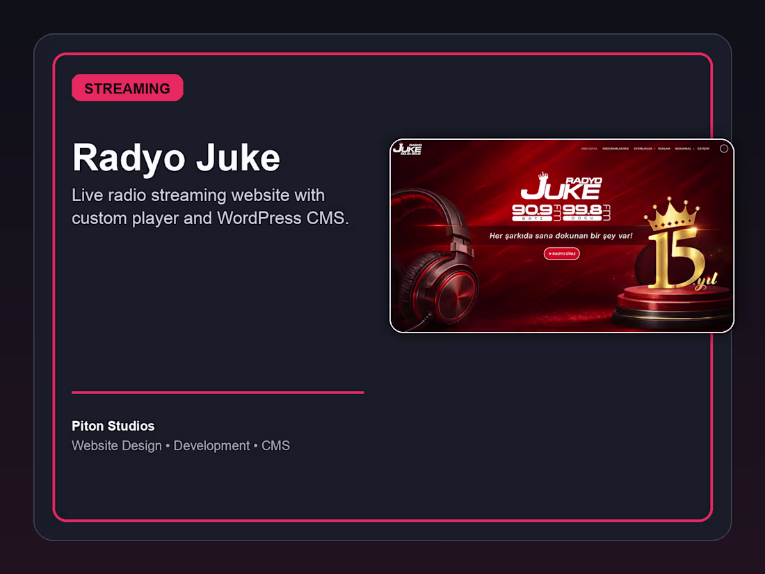 Cover image for Radyo Juke - Live Radio Streaming Website