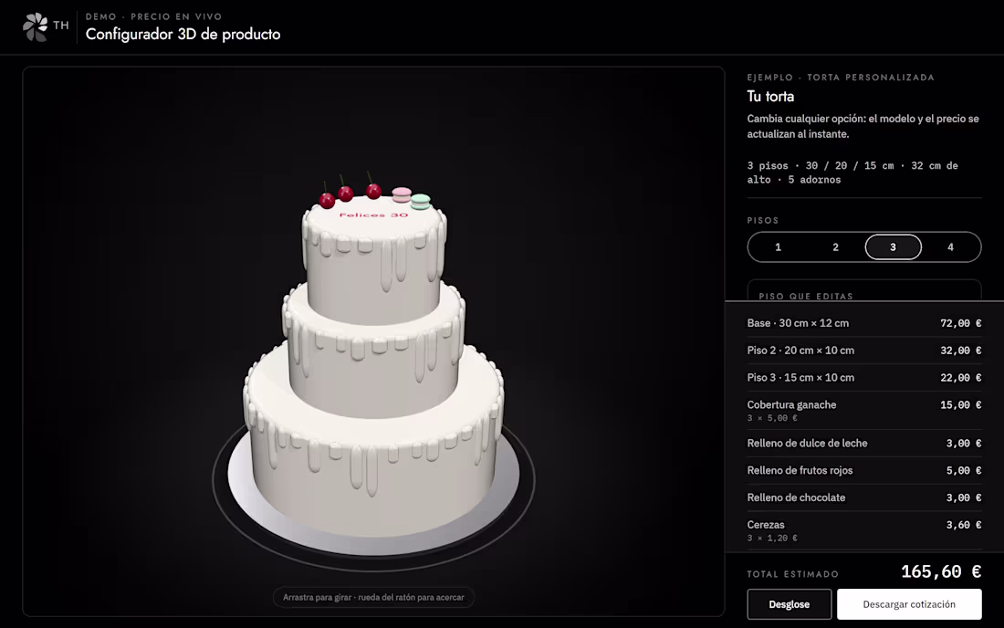 Cover image for 3D product configurator with live pricing