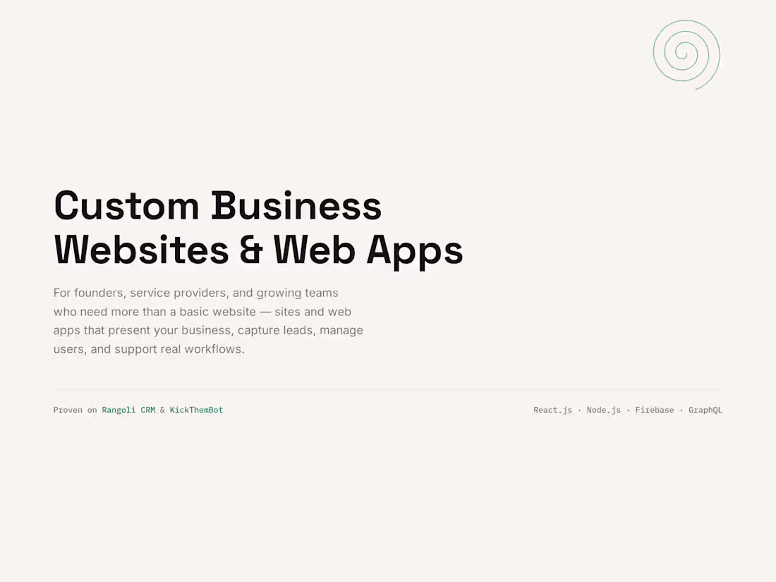 Cover image for Custom Business Websites & Web Apps