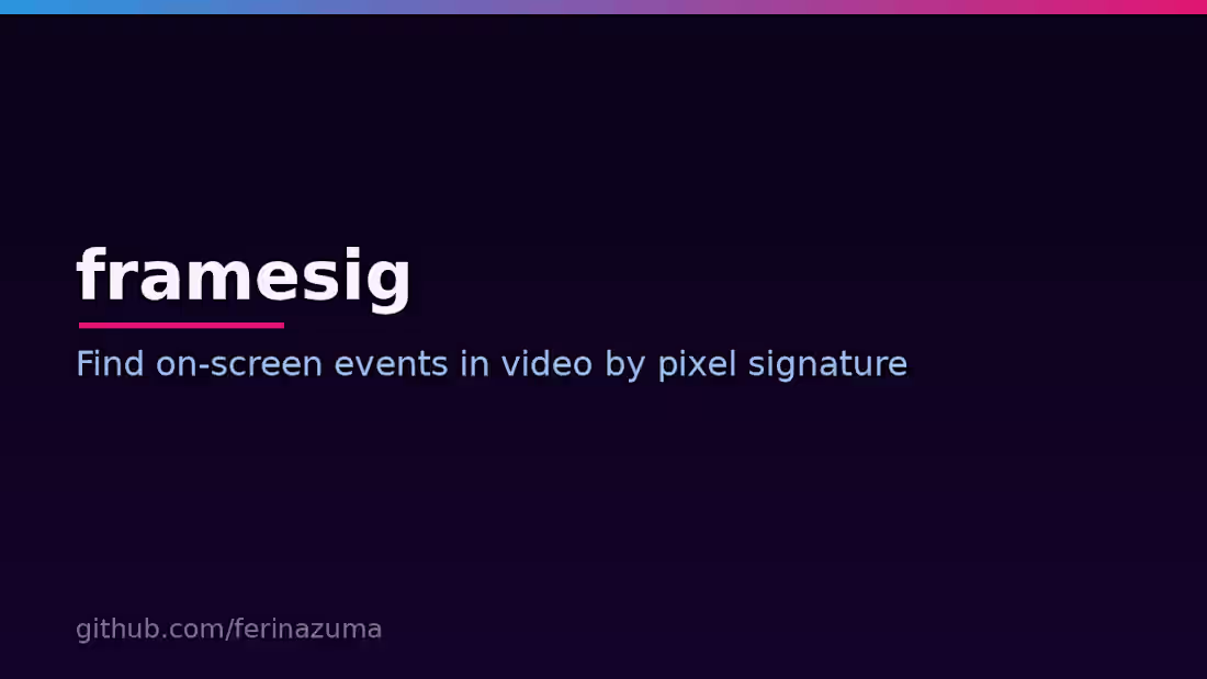 Cover image for framesig — find on-screen events