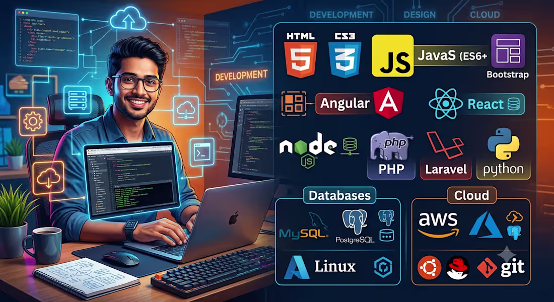 Cover image for Full-Stack Web Application Development (React, Angular, Laravel)