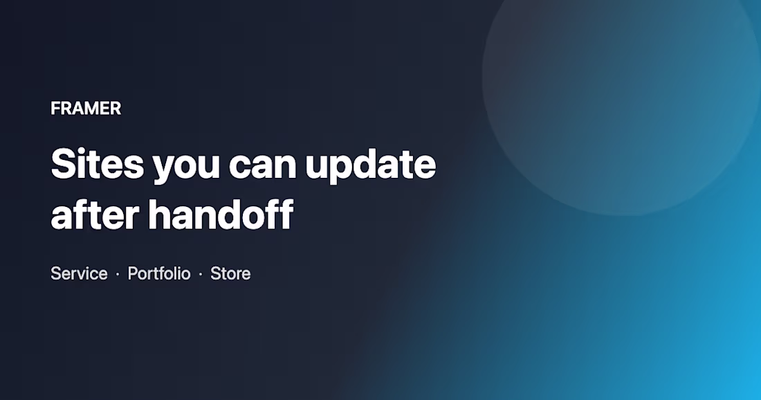 Cover image for Framer site for service, portfolio, or store