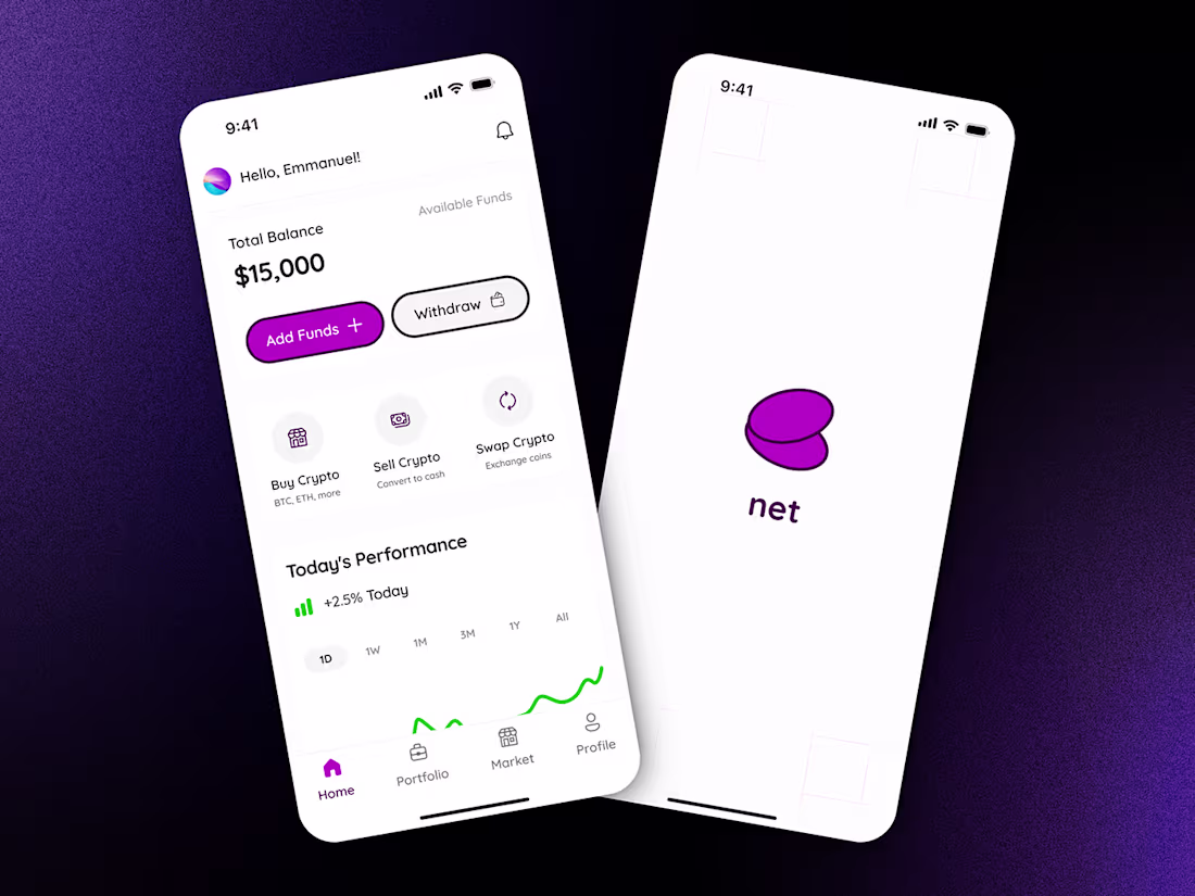 Cover image for net - Crypto Wallet App Design