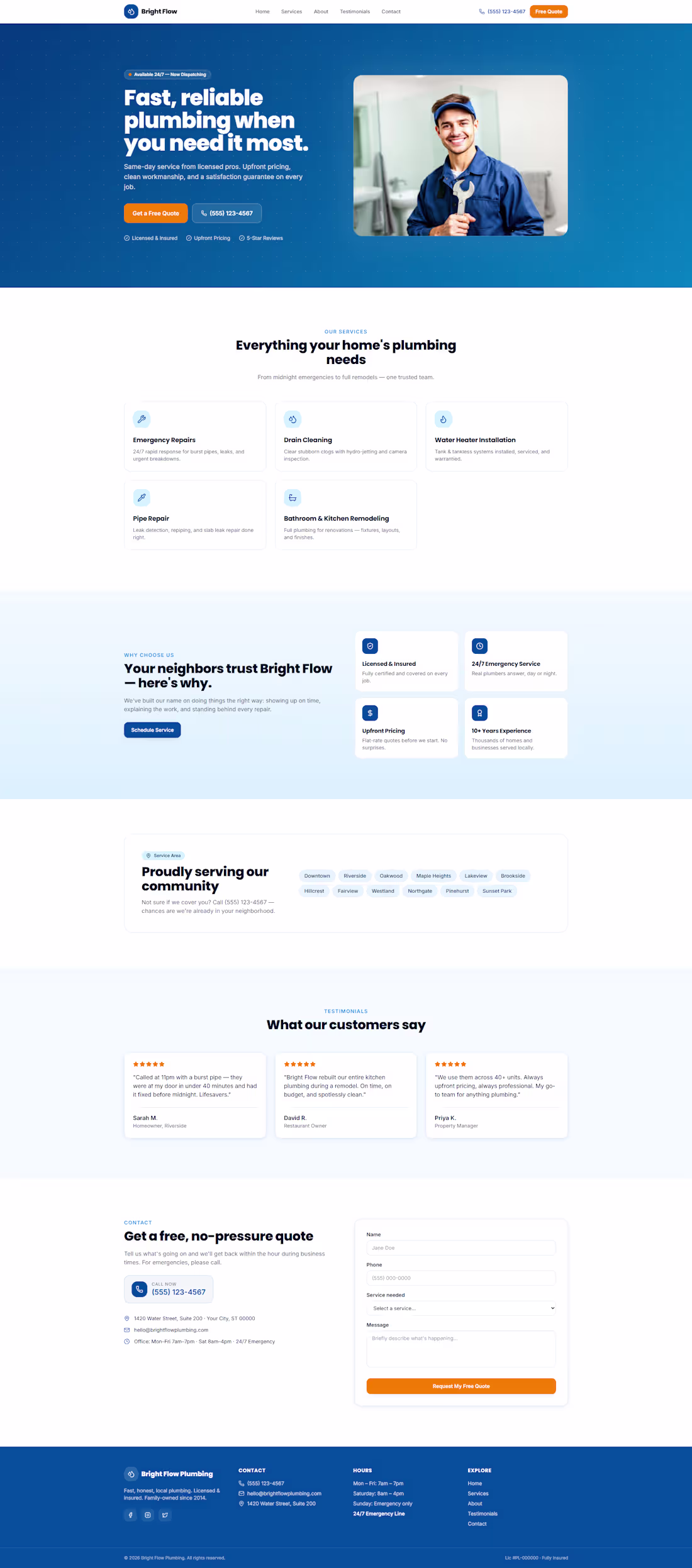Cover image for Landing page for a local