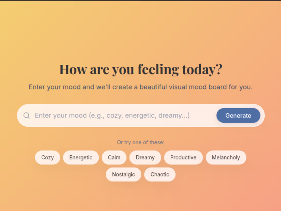 Cover image for MoodBoard AI - A Mood-based Image Generator