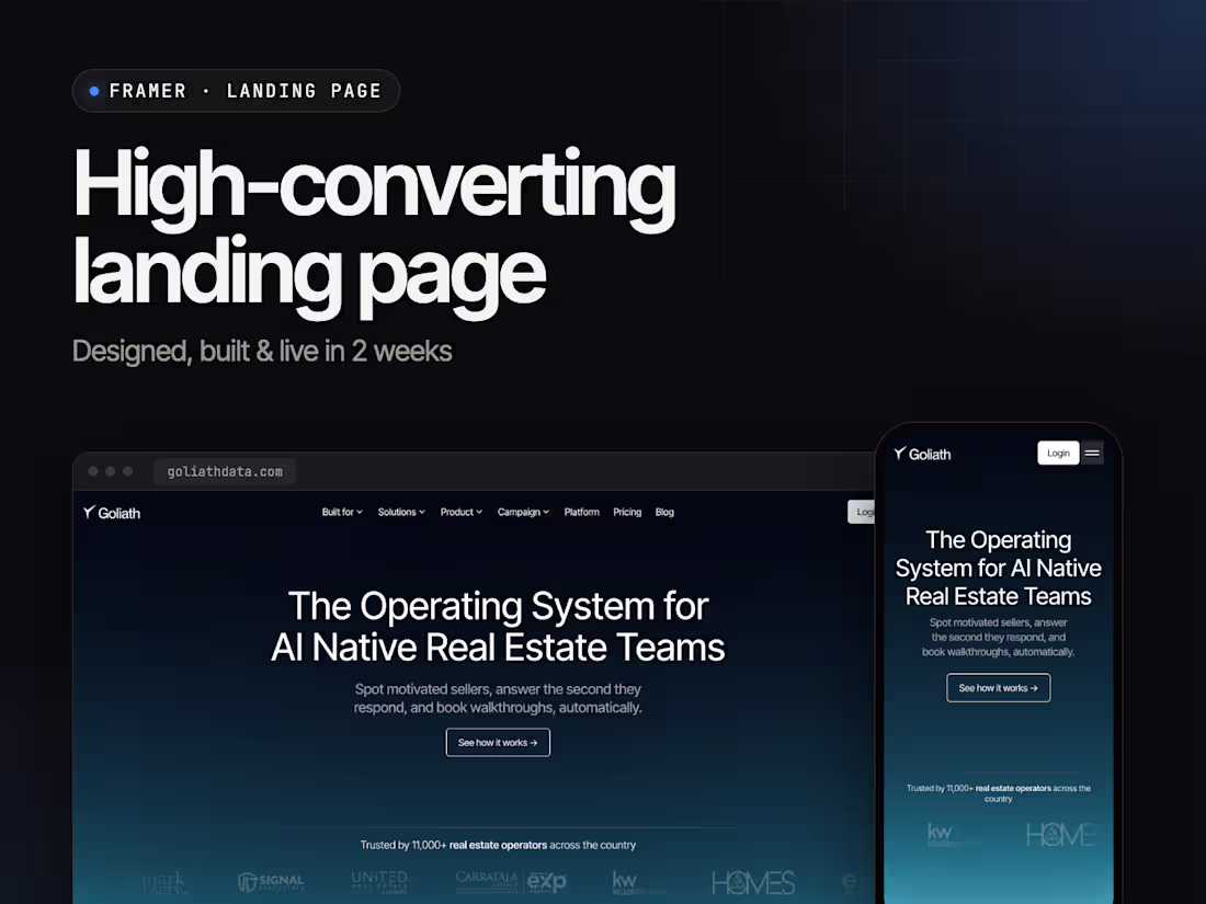 Cover image for High-Converting Framer Landing Page