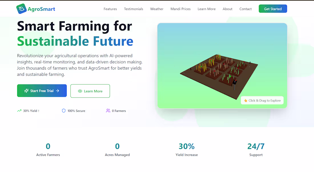 Cover image for Built AgroSmart, a full-stack smart