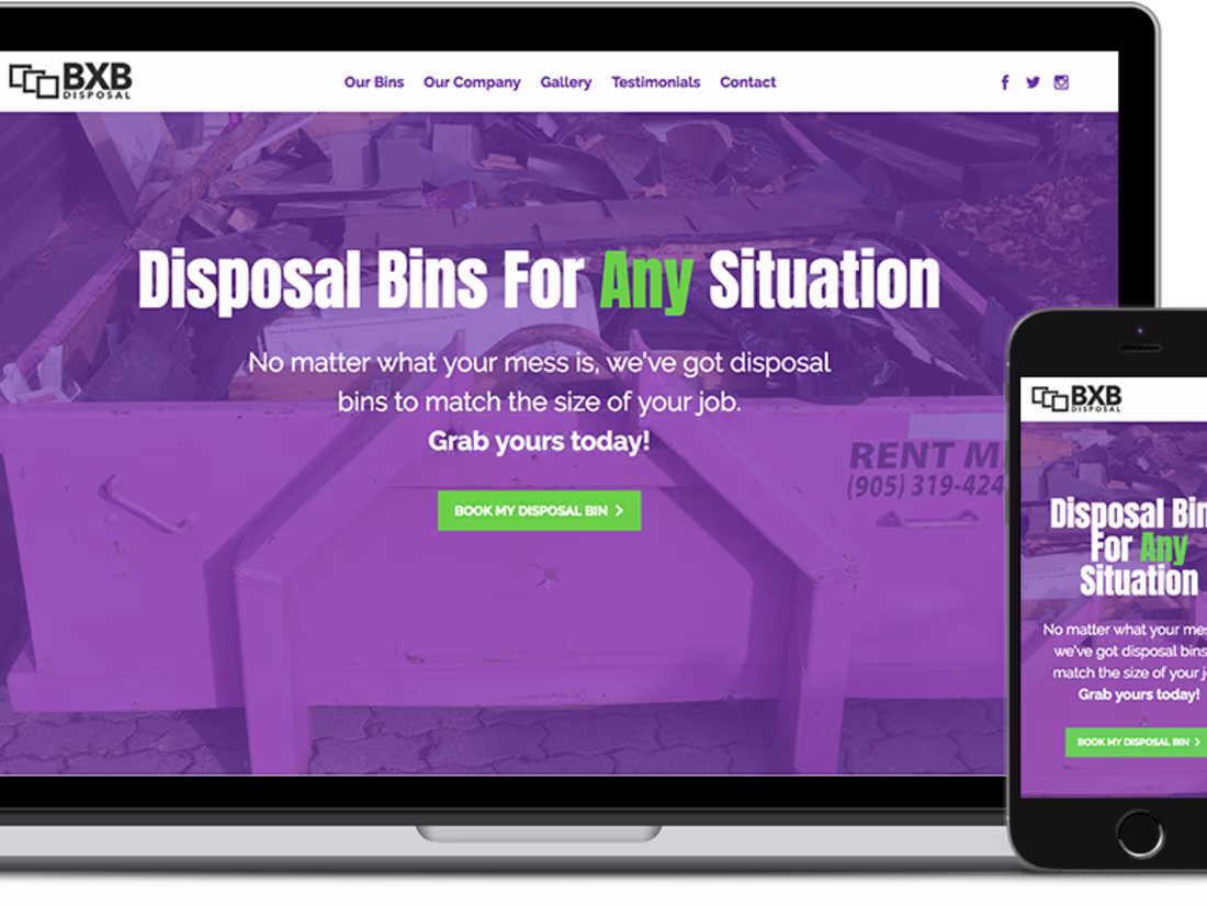 Cover image for BXB Disposal - Website Design & Development