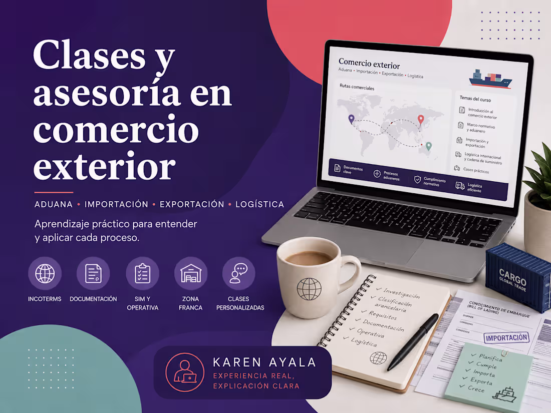 Cover image for Clases y asesoría en comercio exterior