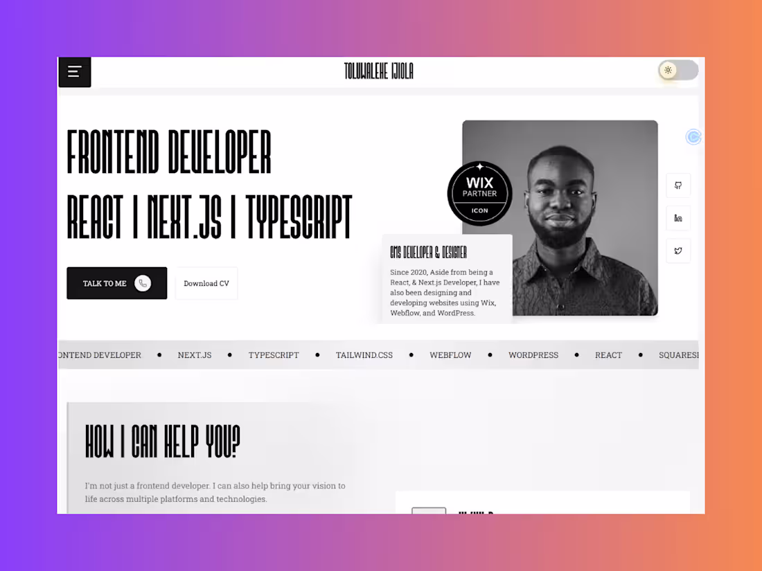 Cover image for My portfolio, toluijiola.com (http://toluijiola.com), is
