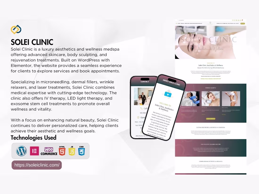 Cover image for Solei Clinic — a luxury aesthetics & wellness medspa