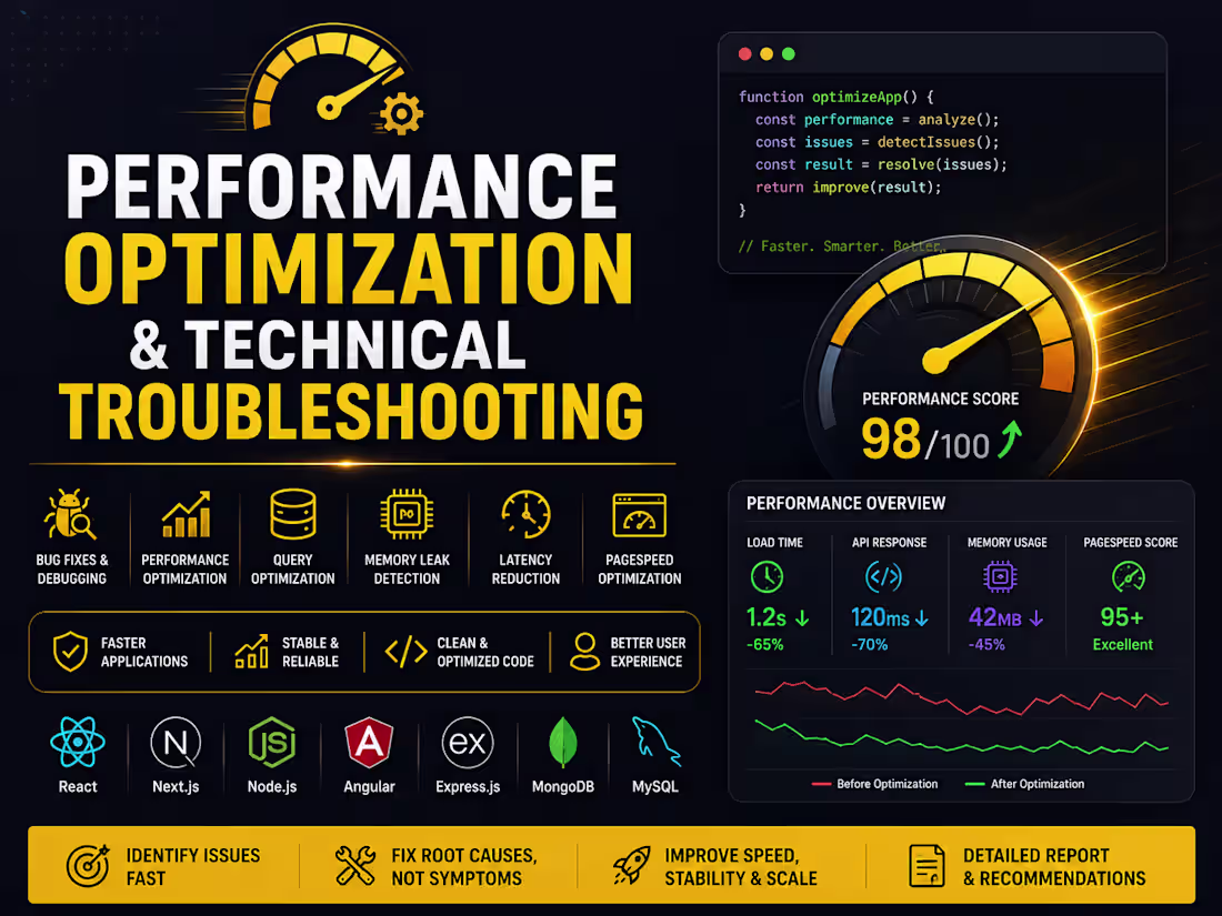 Cover image for Performance Optimization & Technical Troubleshooting