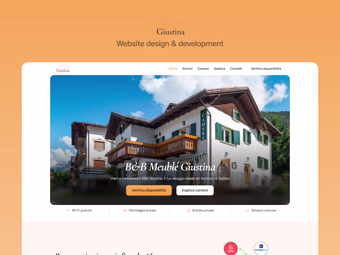 Cover image for Framer Website for Meublé Giustina B&B
