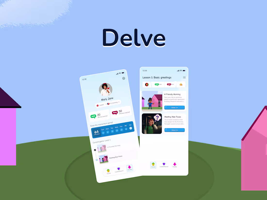 Cover image for Delve - Language learning app