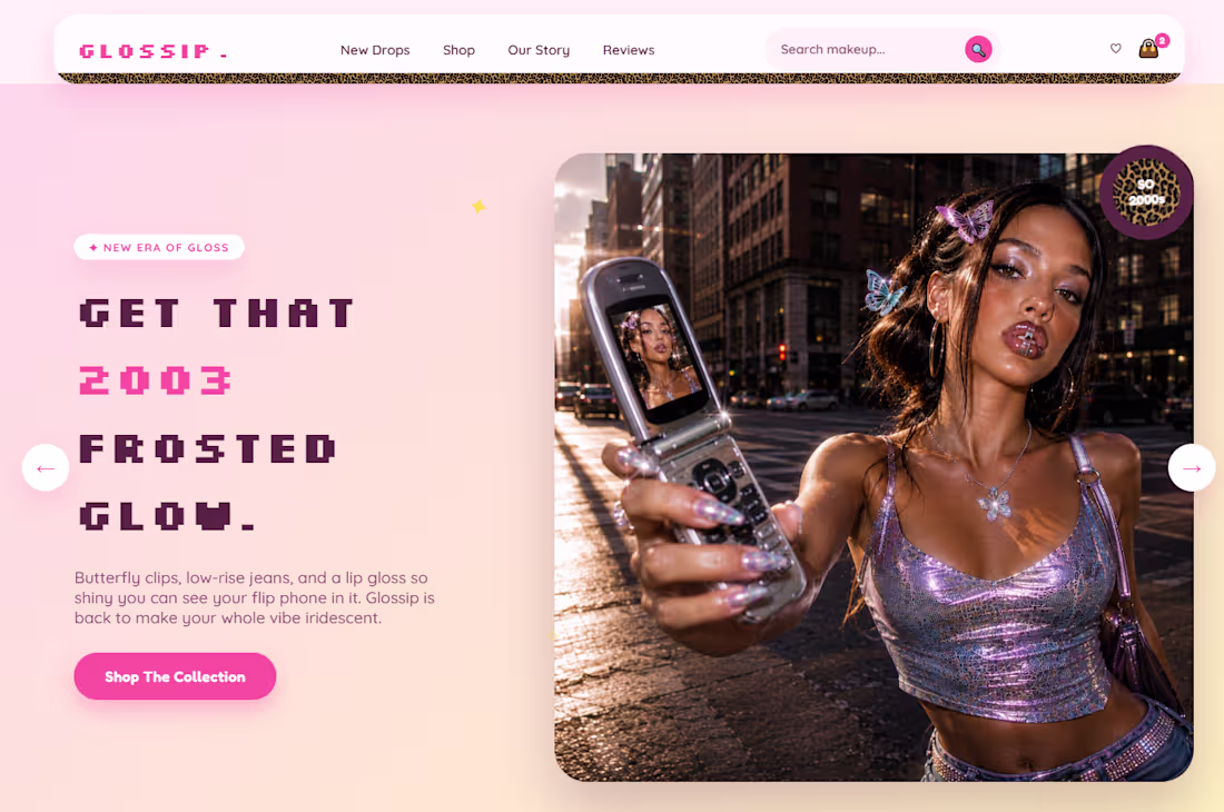 Cover image for A trendy Y2K-inspired makeup site
