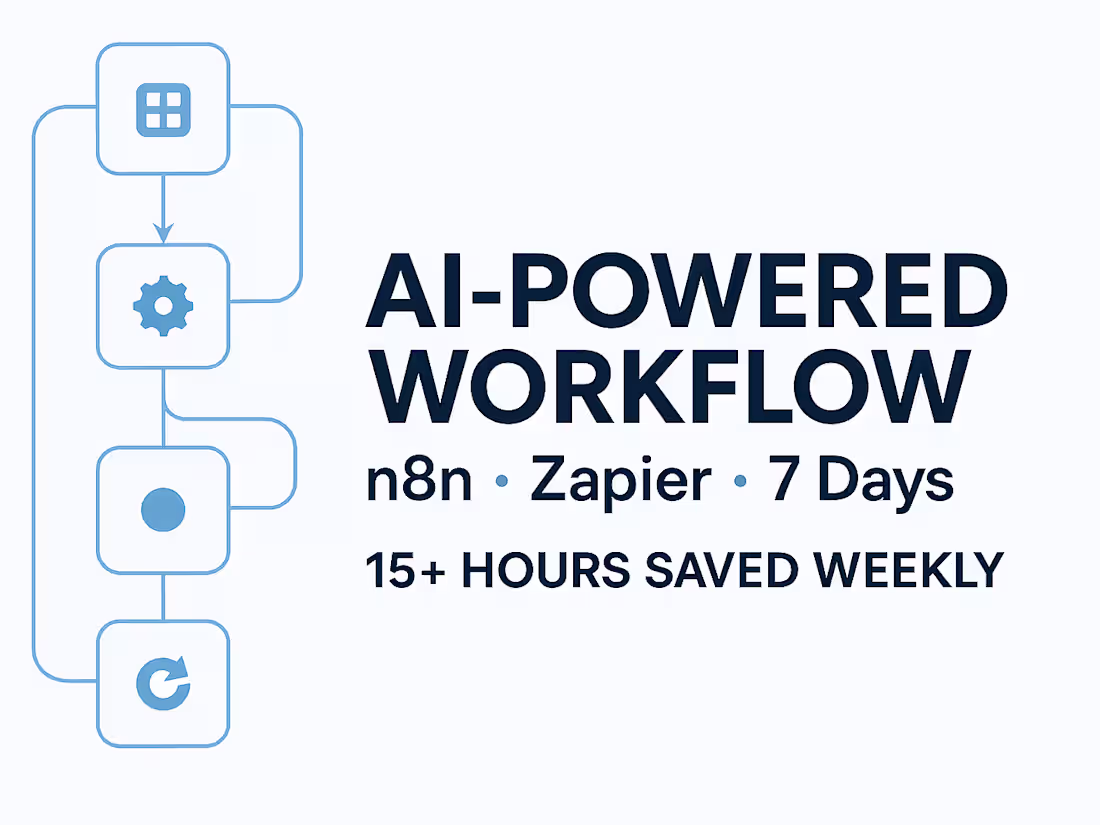 Cover image for AI-Powered Workflow: Custom n8n / Zapier Automation in 7 Days