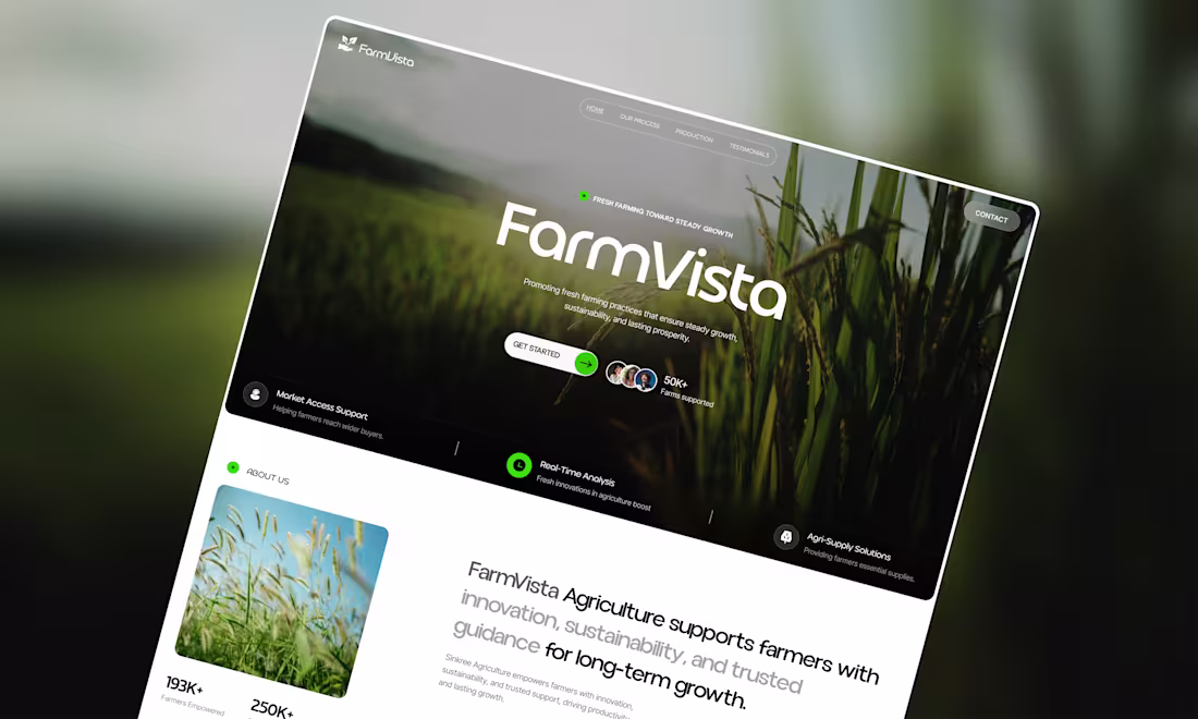 Cover image for FarmVista — Modern Agriculture Website