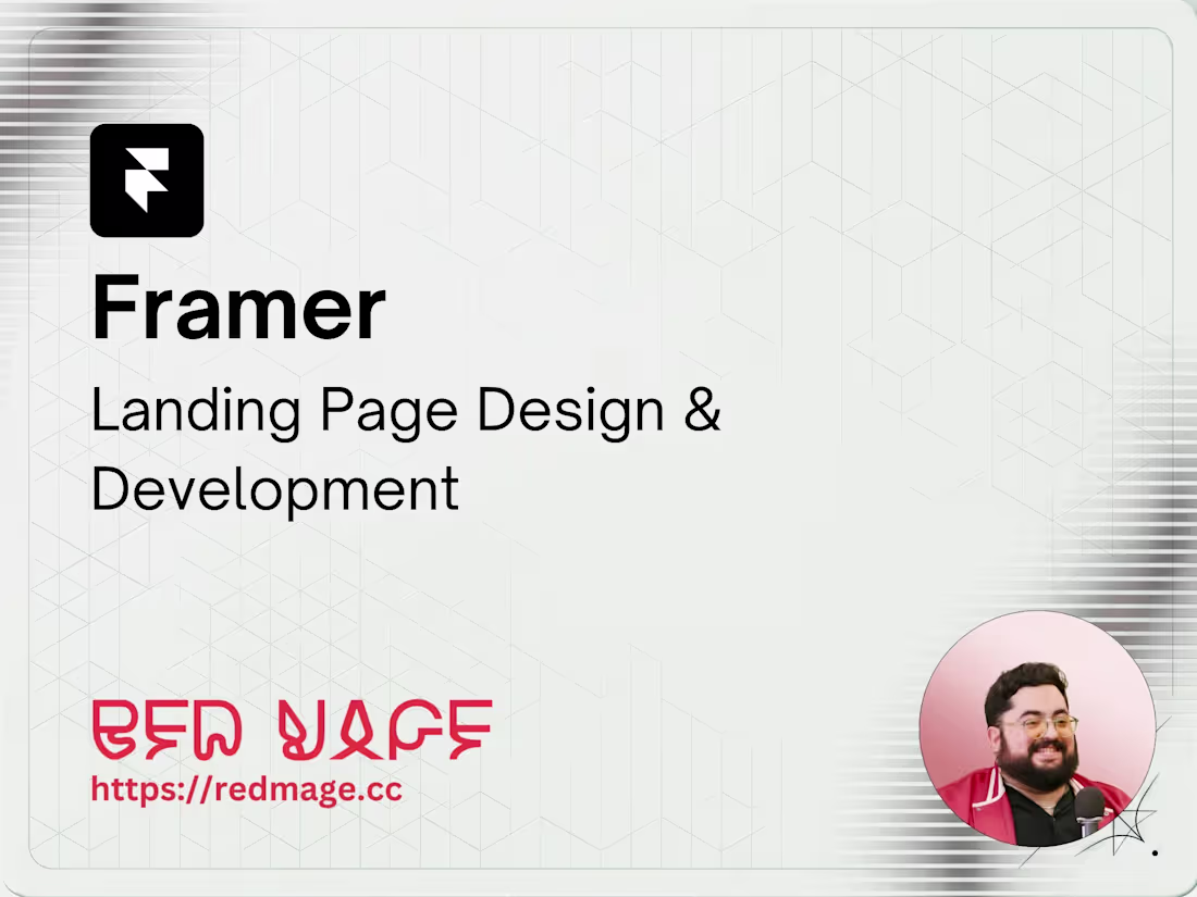 Cover image for Framer – Landing Page Design & Dev