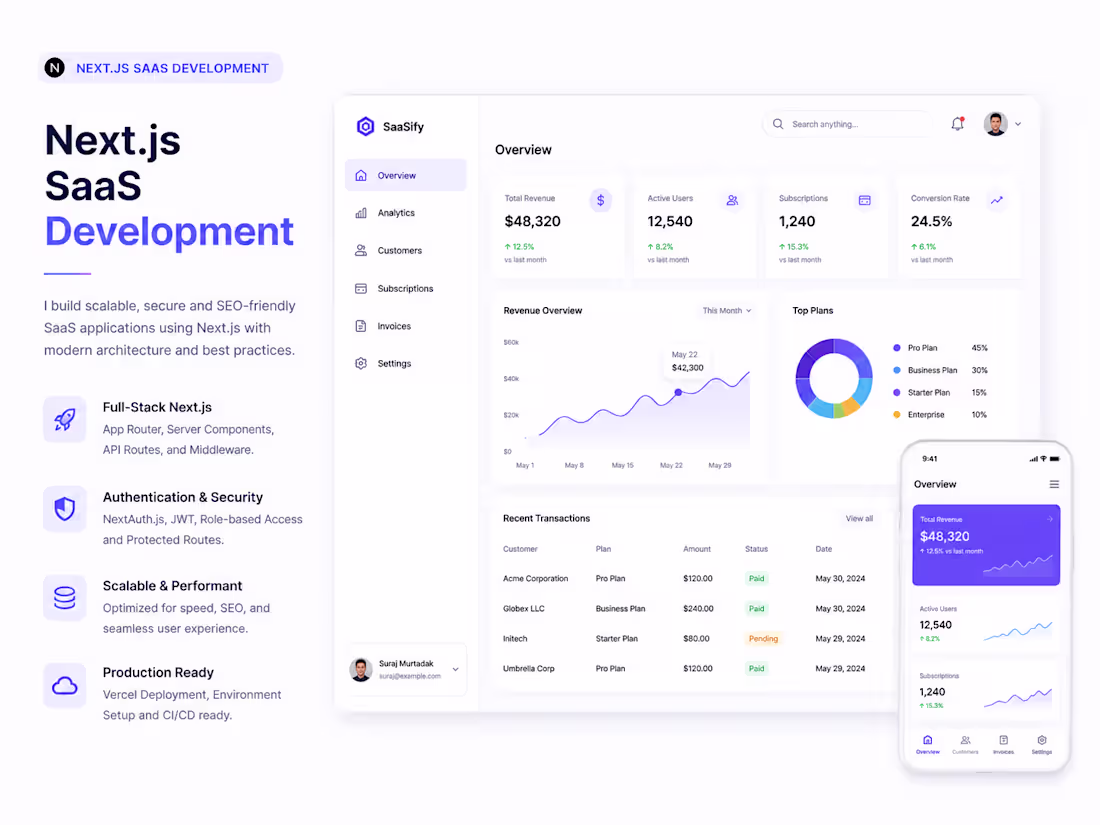 Cover image for Next.js SaaS Development
