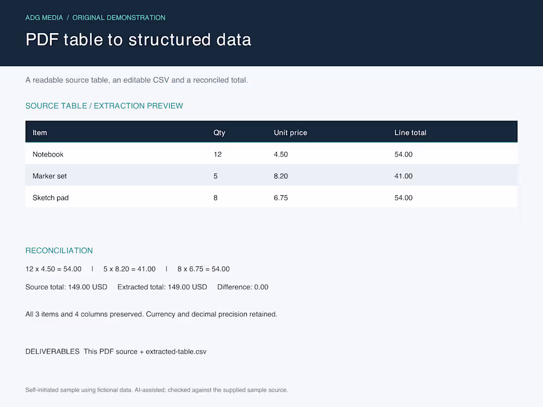 Cover image for PDF table to structured data
