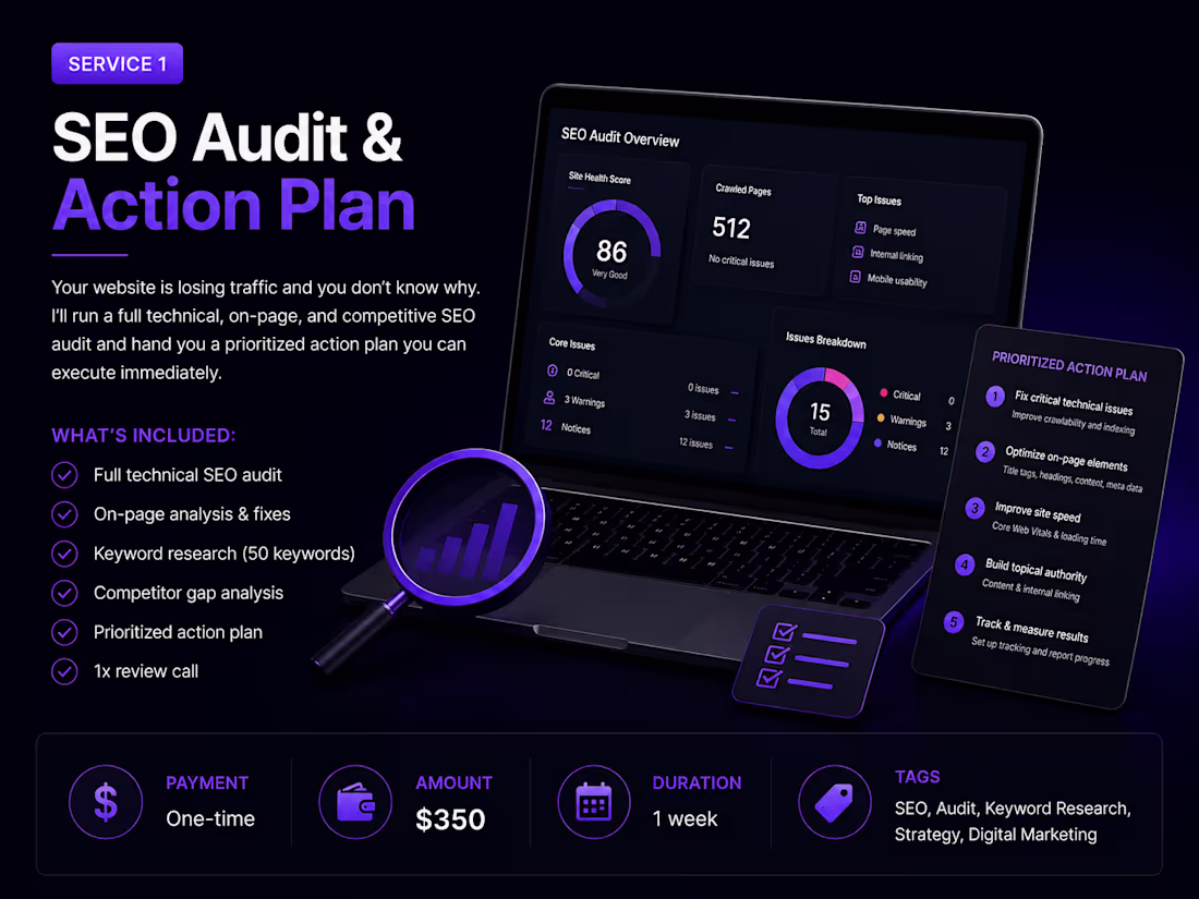 Cover image for SEO Audit & Action Plan