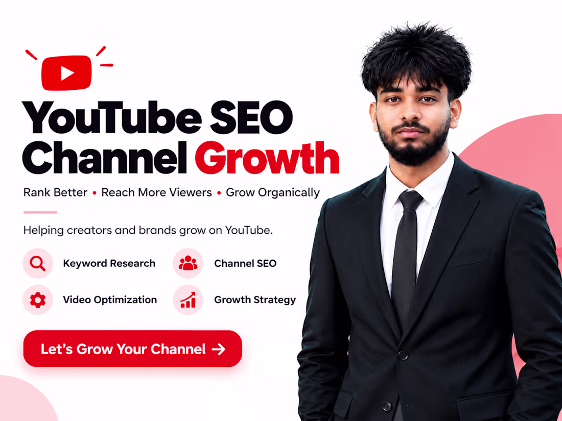 Cover image for YouTube SEO & Channel Growth | Views, Ranking & Optimization