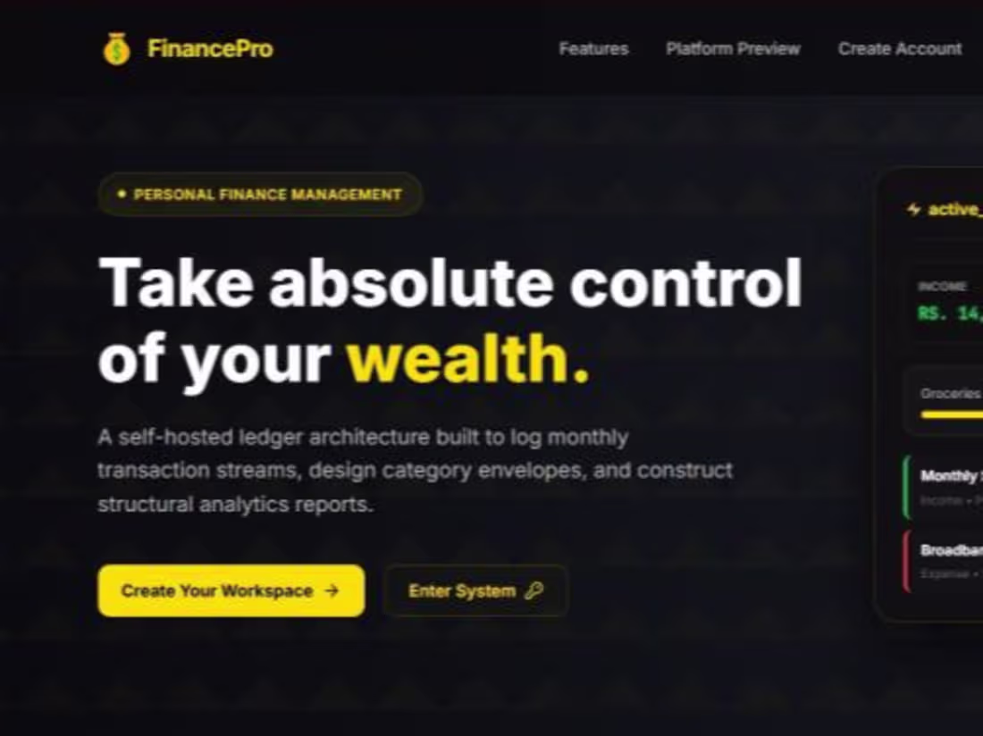Cover image for FinancePro is a full-stack finance