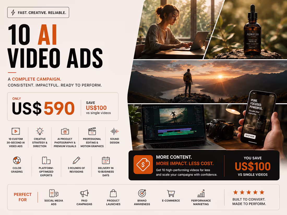 Cover image for Brand Growth Pack | 10 AI Video Ads