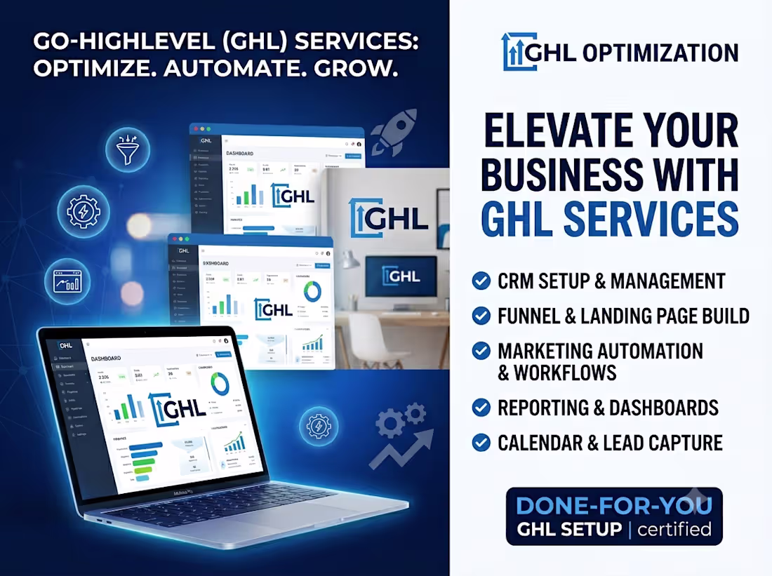 Cover image for GoHighLevel CRM Setup & Automation for Small Businesses