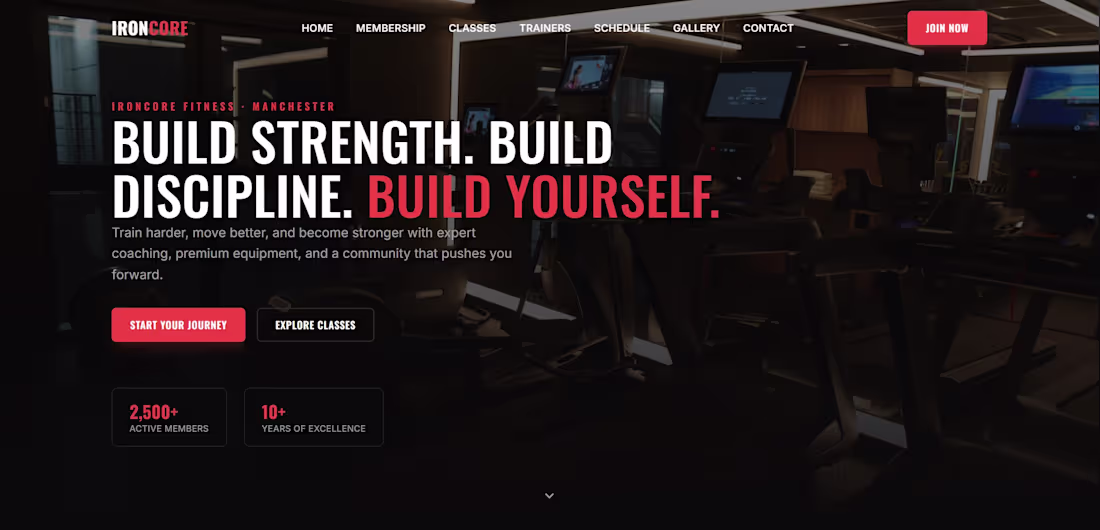Cover image for 🚀 IronCore — Modern Fitness