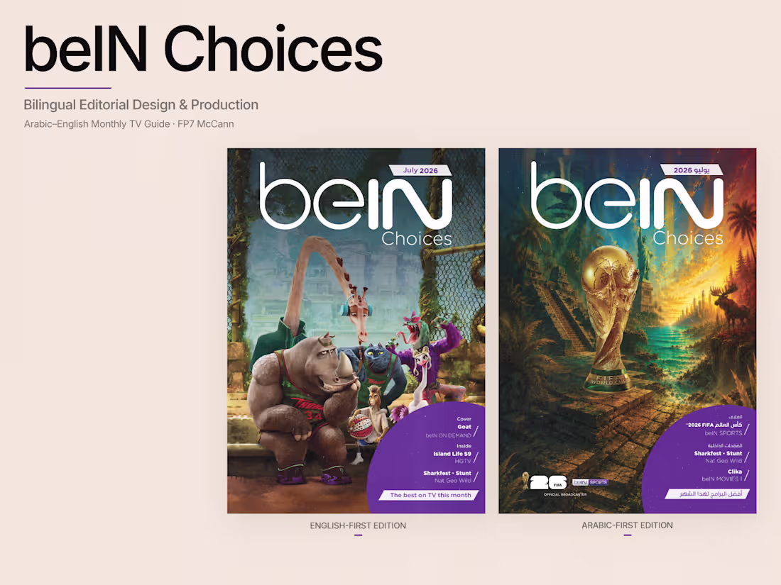 Cover image for beIN Choices — Bilingual Editorial Design & Production