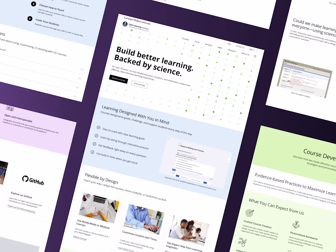 Cover image for OLI Website: End-to-End Platform Redesign