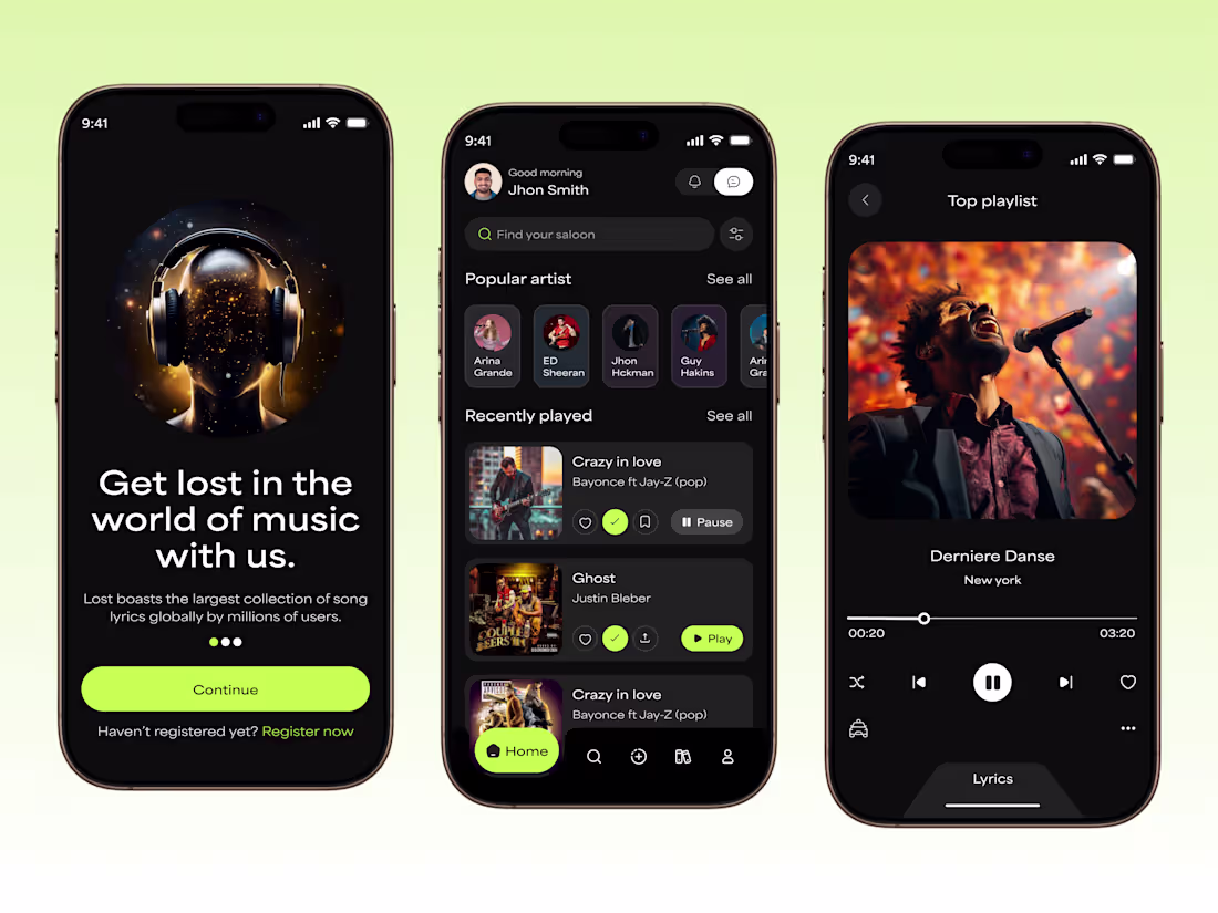 Cover image for AI-Spotify Music Mobile App Design