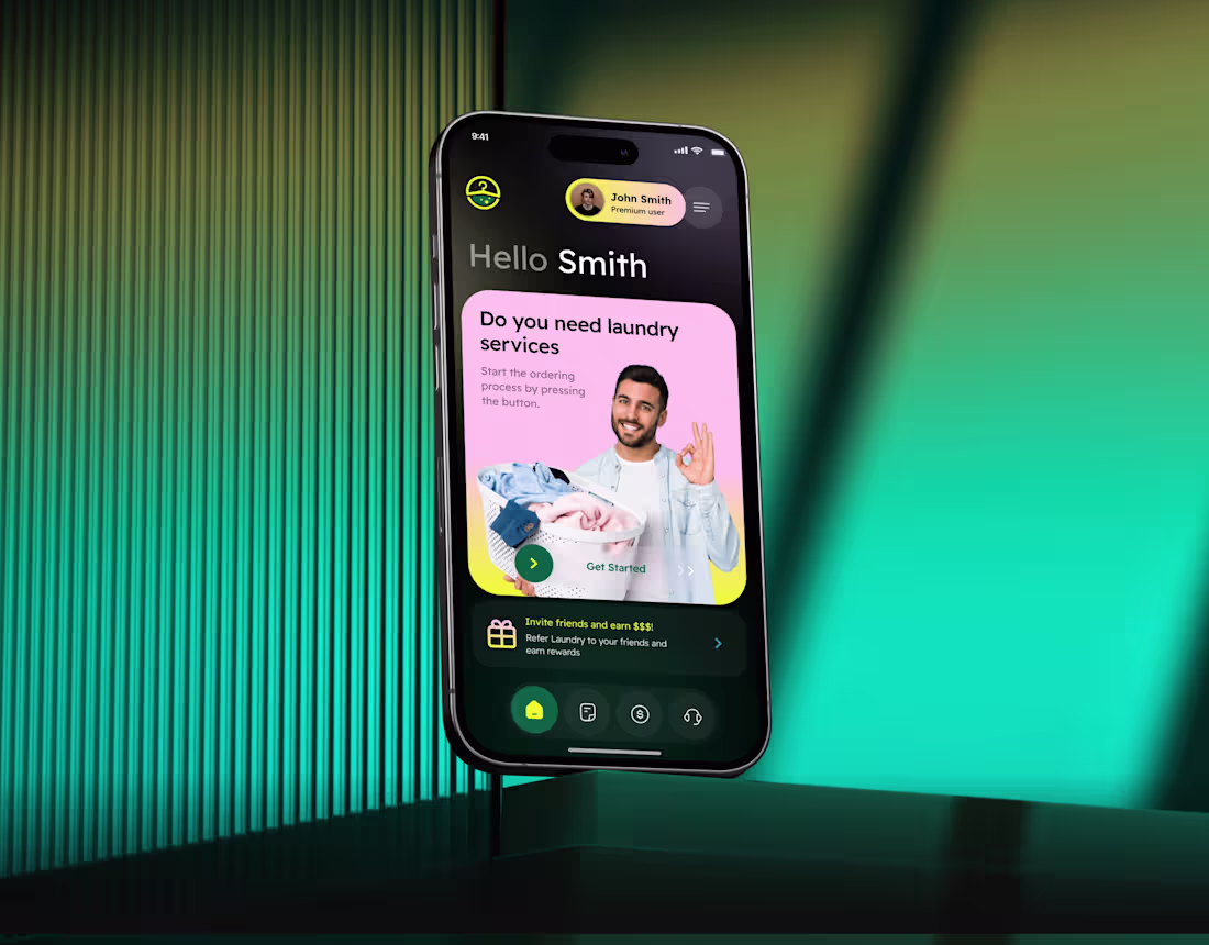 Cover image for Swiftwash Laundry UI UX | Mobile App | Orbix Studio