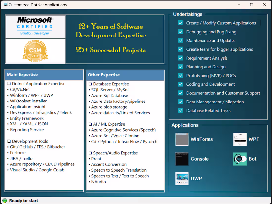Cover image for Desktop application development