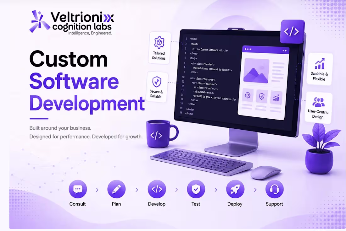 Cover image for Custom Software Development.