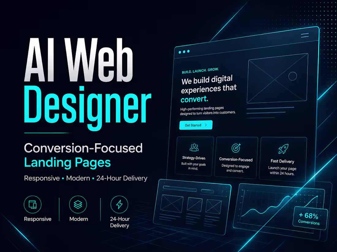 Cover image for I will design a conversion-focused landing page in 24 hours