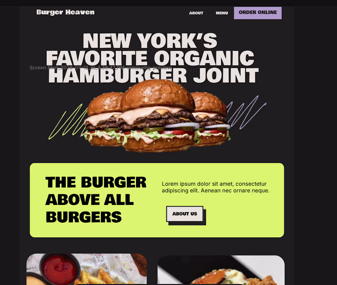 Cover image for Burger Heaven — Restaurant Website