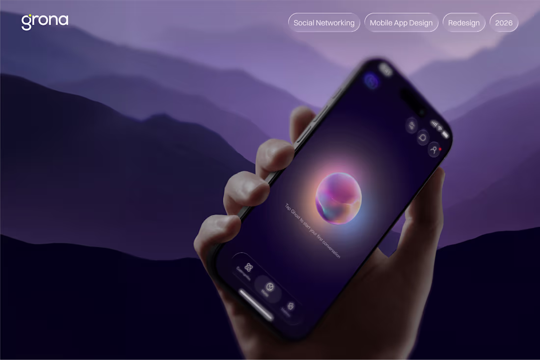 Cover image for AI Social Networking App UX/UI Redesign | Ghost Social