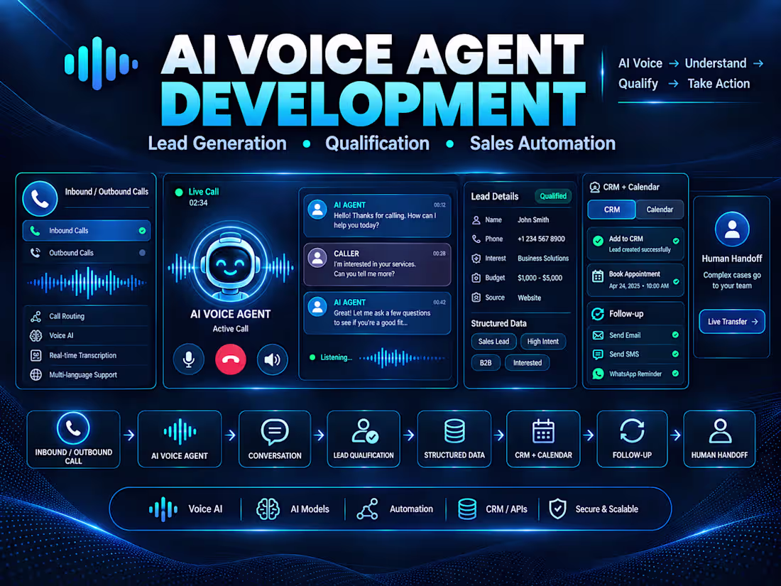 Cover image for AI Voice Agent Development | Lead Generation & Sales Automation