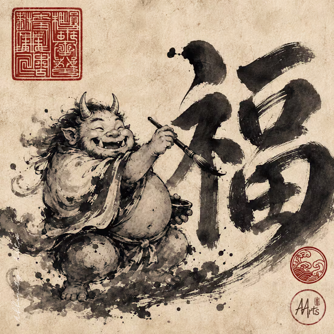 Cover image for Japanese Oni Wall Art –