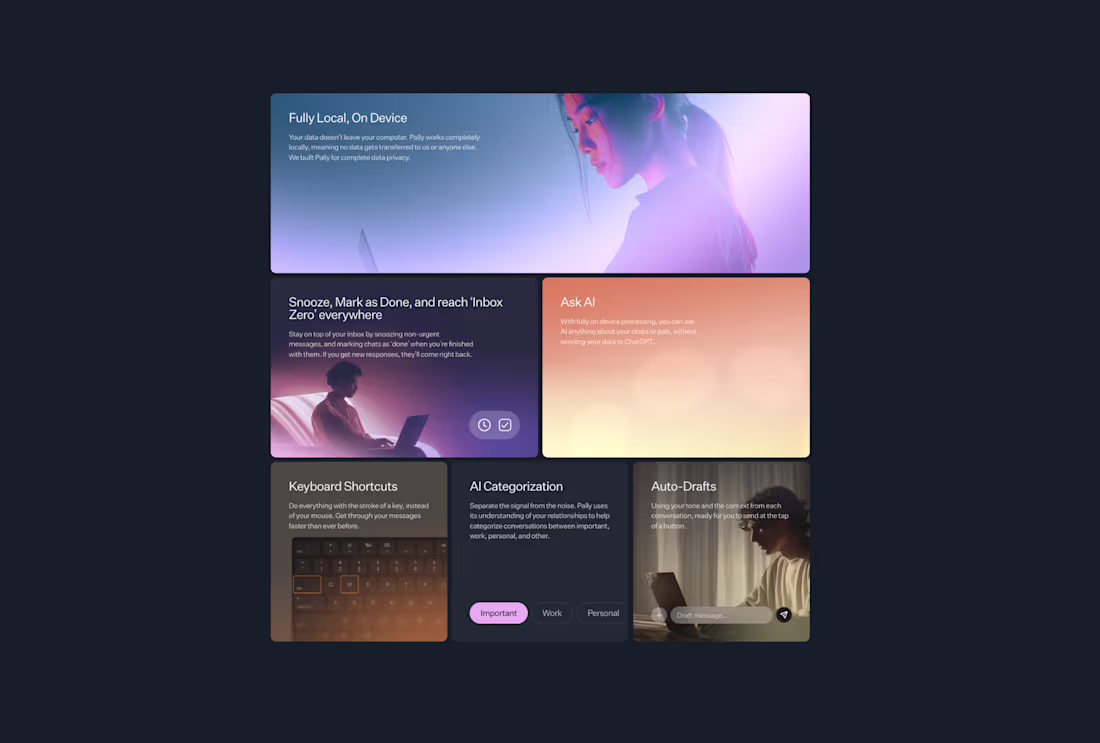 Cover image for Bento design for Pally AI.